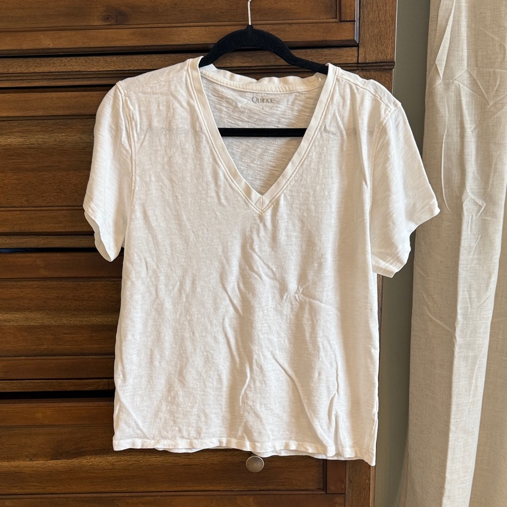 Quince organic Cotton Slub V-neck